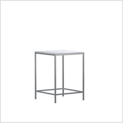 NewYork steel Stehtisch 80 x 80 weiß schraeg
